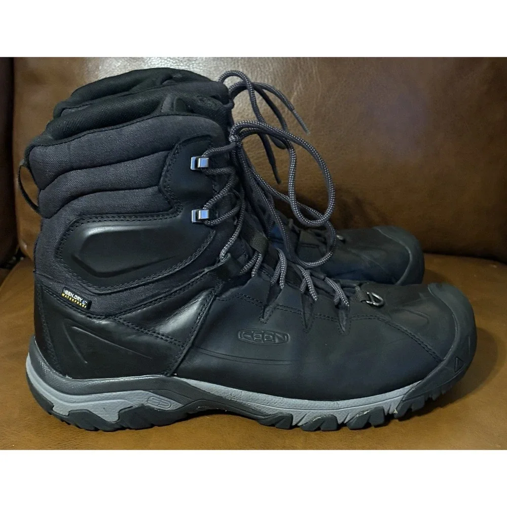 KEEN Mens Targhee Lace High Polar Waterproof Insulated Snow Boots 12 Leather